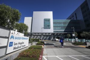 Exterior of Kaiser Permanente West Los Angeles Medical Center, where a hidden camera was discovered in a staff bathroom.