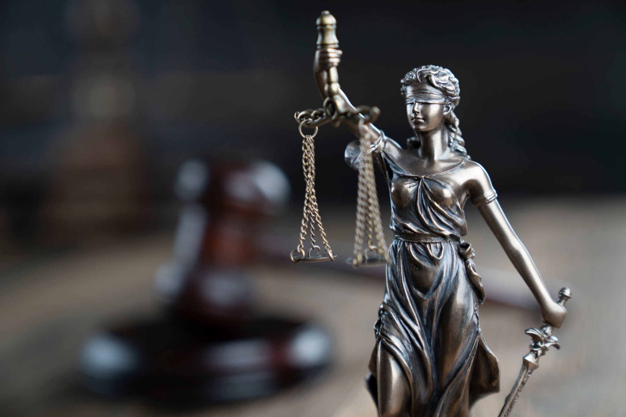 Scales of justice representing the criminal court process