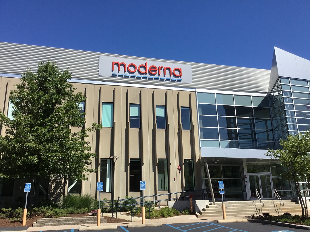 Moderna headquarters building in Cambridge Massachusetts