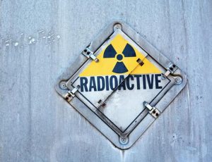 Radioactive warning sign representing nuclear materials involved in trafficking investigation
