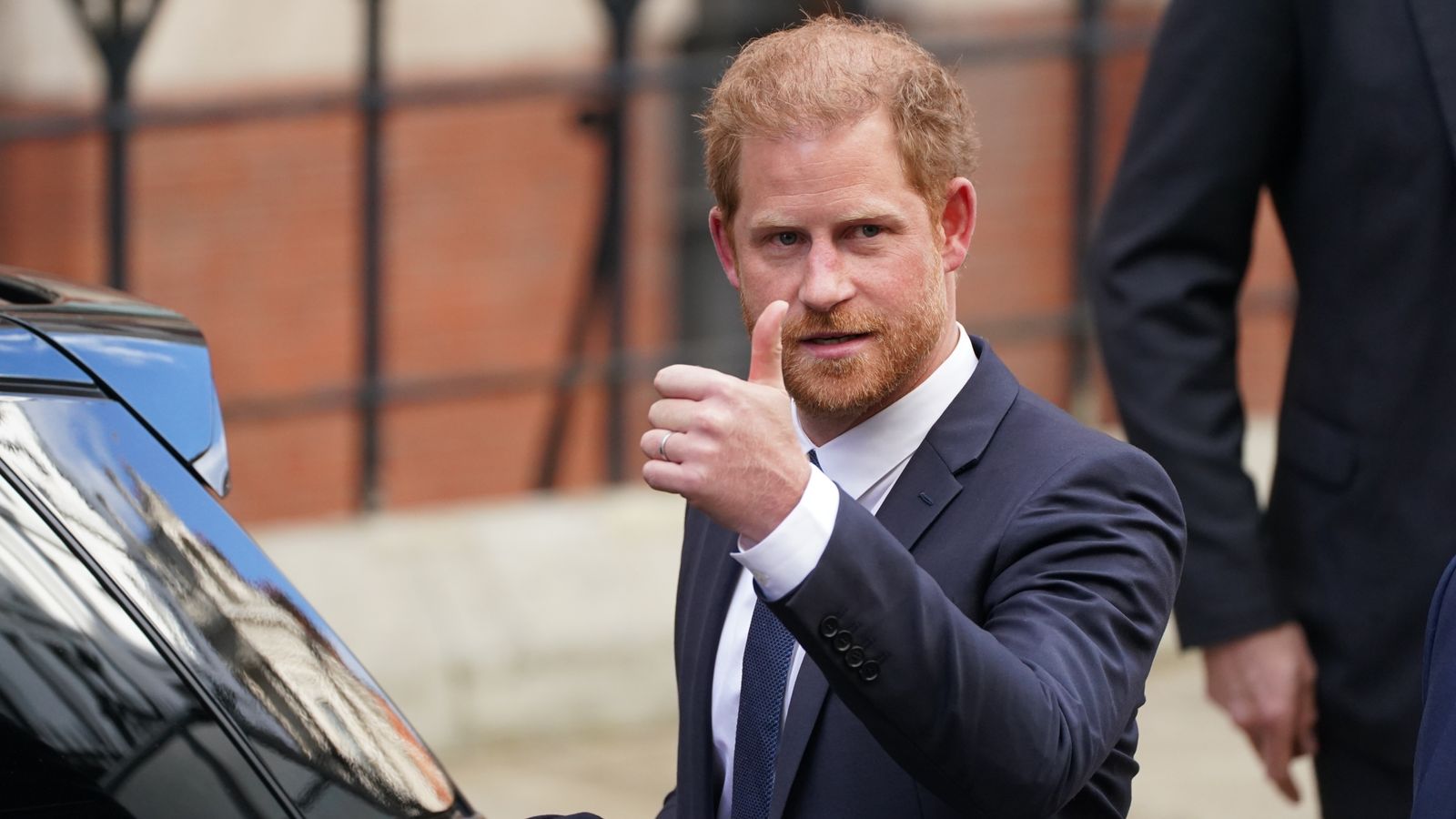 Prince Harry arrives at the Royal Courts of Justice in London for the second day of his High Court trial