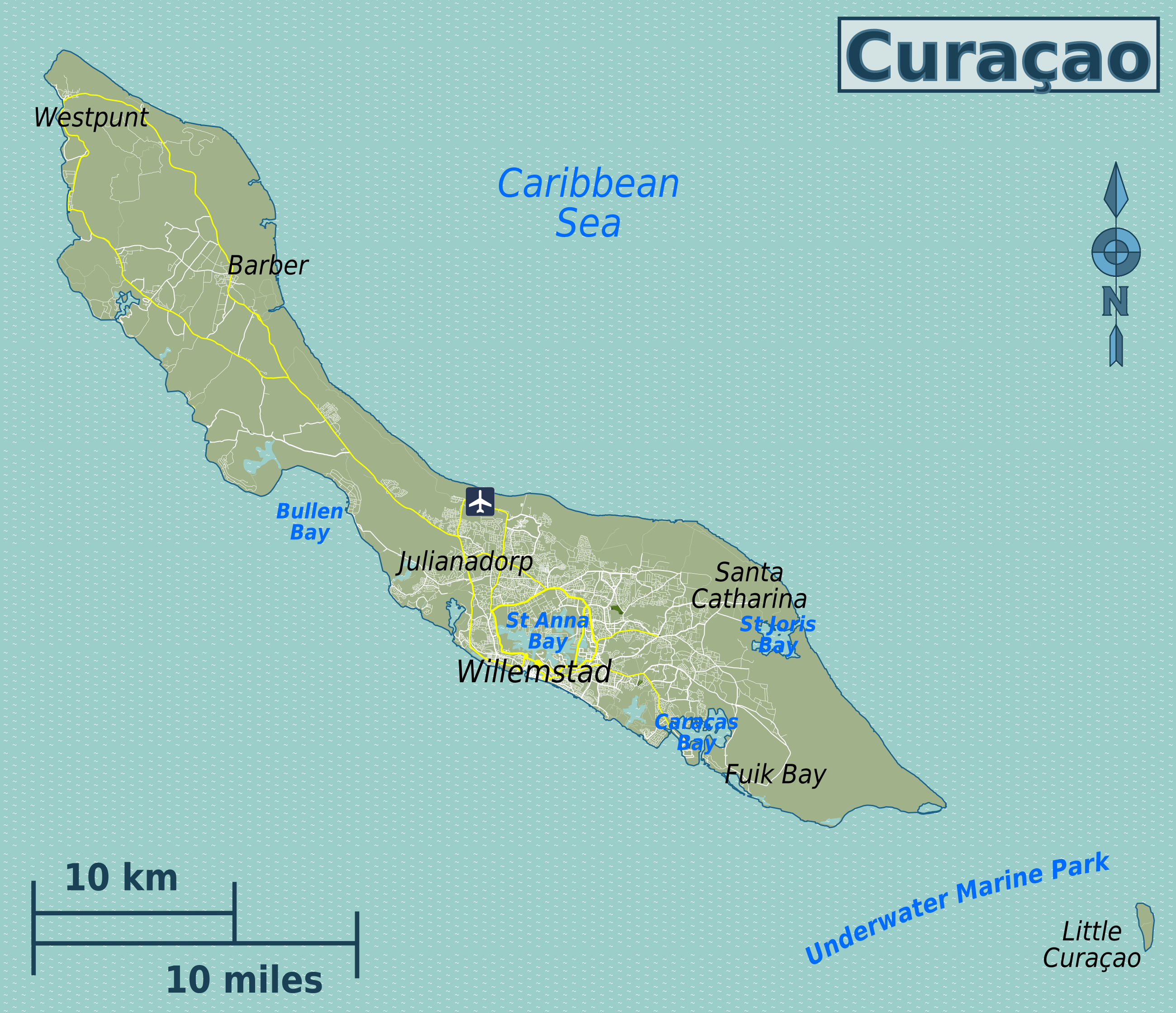 Map showing Curaçao and surrounding Caribbean islands relevant to the Amy Bradley investigation